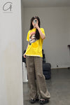 Walter Van BeirendonCK Facial T-shirts AW22-23 8017 Lemon Color